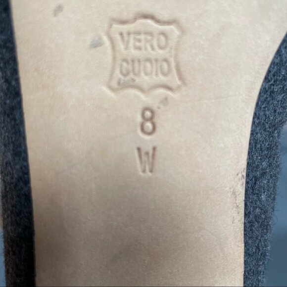 Vaneli Women's Ganet Pointed Toe Grey Flats Felt Leather Italian Made Sz 8 Wide - Picture 7 of 14